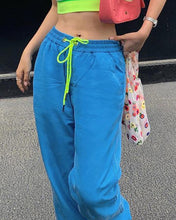 Load image into Gallery viewer, Letter Embroidery Lace-up Sport Pants