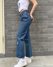 Load image into Gallery viewer, Butterfly Embroidery High Waist Jean Pants