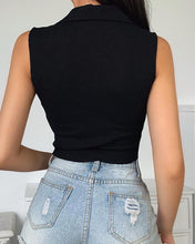 Load image into Gallery viewer, Solid Sleeveless Skinny Drawstring Knitted Tanks