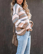 Load image into Gallery viewer, Stitching Long Sleeve Loose Sweater