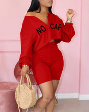 Load image into Gallery viewer, Letter Print Long Sleeve Loose Cropped Sweatshirts