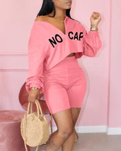 Load image into Gallery viewer, Letter Print Long Sleeve Loose Cropped Sweatshirts
