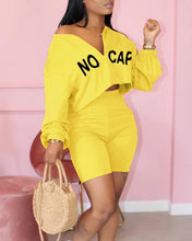 Load image into Gallery viewer, Letter Print Long Sleeve Loose Cropped Sweatshirts