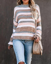 Load image into Gallery viewer, Stitching Long Sleeve Loose Sweater