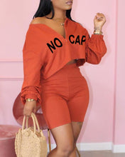 Load image into Gallery viewer, Letter Print Long Sleeve Loose Cropped Sweatshirts