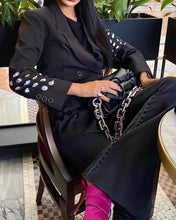 Load image into Gallery viewer, Cutout Double Breasted Solid Blazer Coat