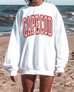 Letter Printing Long Sleeve Loose Sweatshirt