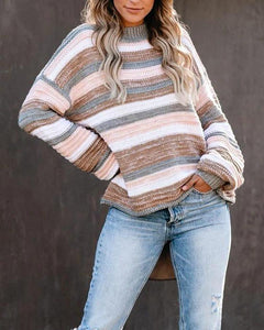 Stitching Long Sleeve Loose Sweater