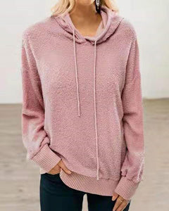 Solid Color Long Sleeve Hooded Sweatshirt