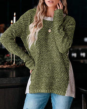 Load image into Gallery viewer, Colorblock Long Sleeve Knit Casual Sweater
