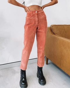 Casual Solid Color Straight Pants